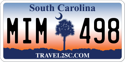 SC license plate MIM498