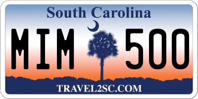 SC license plate MIM500