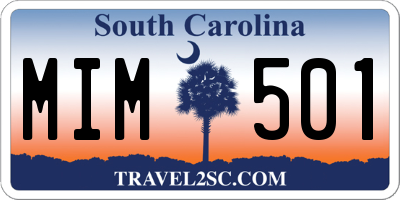 SC license plate MIM501