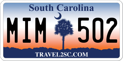 SC license plate MIM502