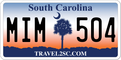 SC license plate MIM504