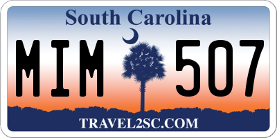 SC license plate MIM507