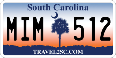 SC license plate MIM512