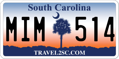 SC license plate MIM514