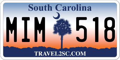 SC license plate MIM518