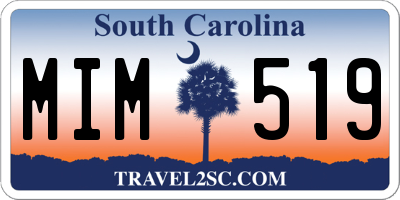 SC license plate MIM519