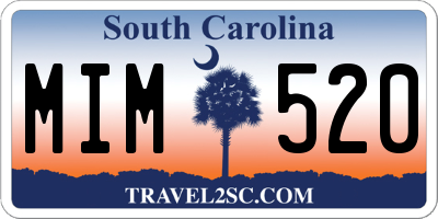 SC license plate MIM520