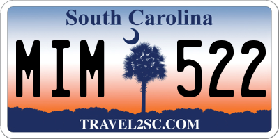 SC license plate MIM522