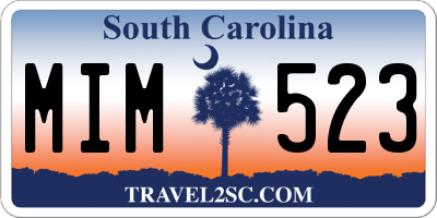 SC license plate MIM523