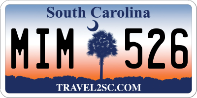 SC license plate MIM526