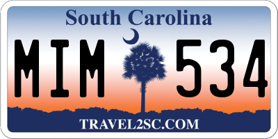 SC license plate MIM534