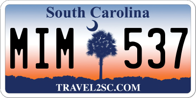 SC license plate MIM537