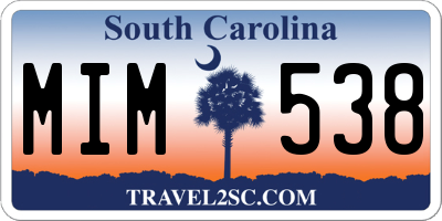 SC license plate MIM538
