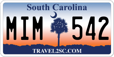 SC license plate MIM542