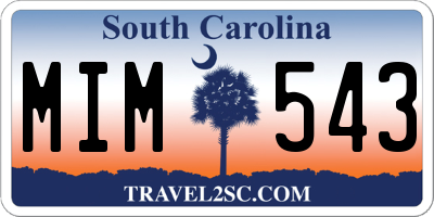 SC license plate MIM543