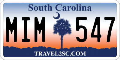SC license plate MIM547