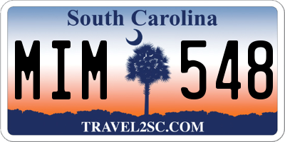 SC license plate MIM548