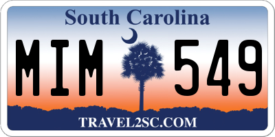 SC license plate MIM549