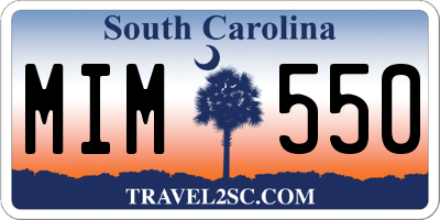 SC license plate MIM550