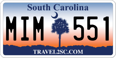 SC license plate MIM551