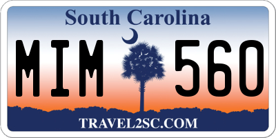 SC license plate MIM560