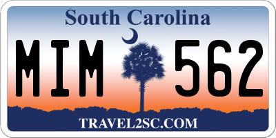 SC license plate MIM562
