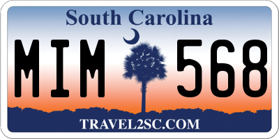 SC license plate MIM568