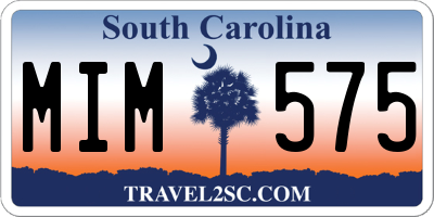 SC license plate MIM575