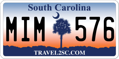 SC license plate MIM576