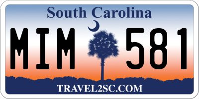 SC license plate MIM581