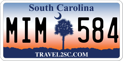 SC license plate MIM584