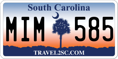 SC license plate MIM585