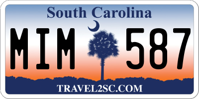 SC license plate MIM587