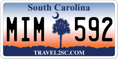SC license plate MIM592