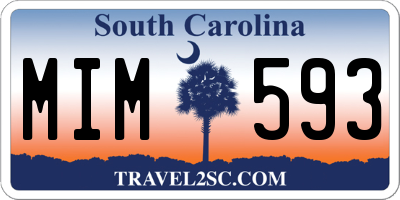SC license plate MIM593