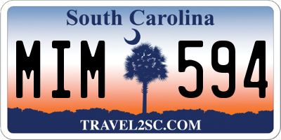 SC license plate MIM594