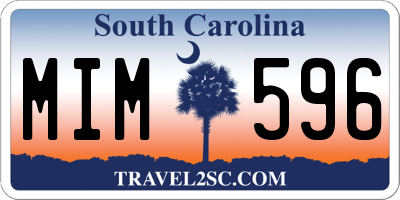 SC license plate MIM596