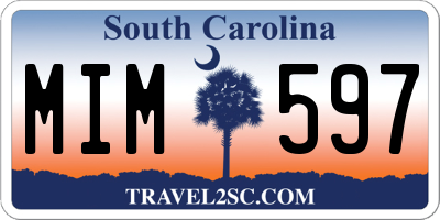 SC license plate MIM597