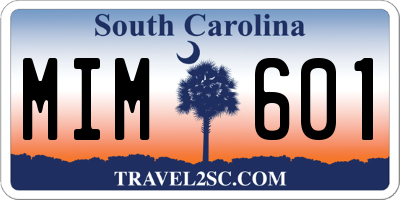 SC license plate MIM601