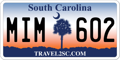 SC license plate MIM602