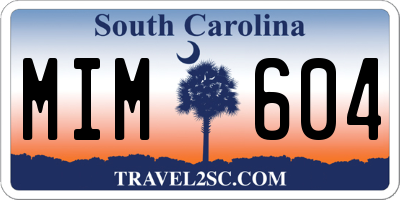 SC license plate MIM604