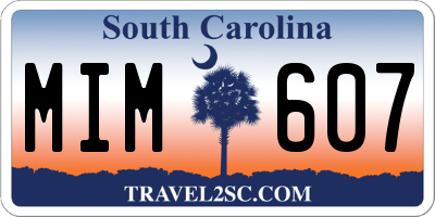 SC license plate MIM607
