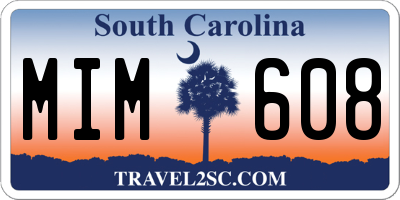 SC license plate MIM608