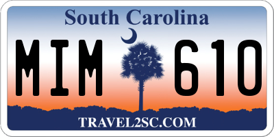 SC license plate MIM610
