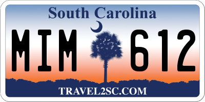 SC license plate MIM612