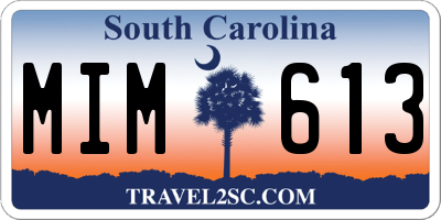 SC license plate MIM613