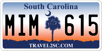 SC license plate MIM615