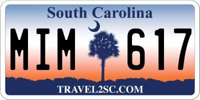 SC license plate MIM617