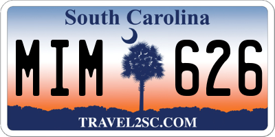 SC license plate MIM626