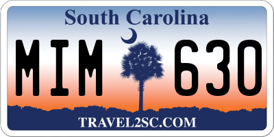 SC license plate MIM630